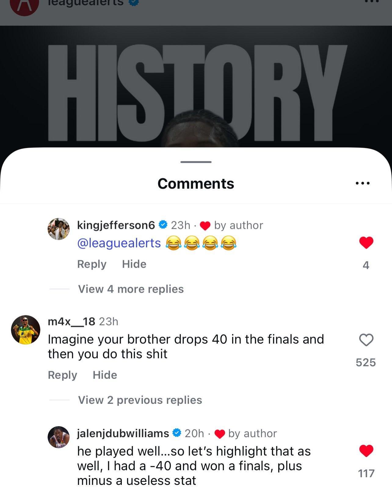 九游娱乐官网-弟弟-60正负值创纪录，杰威：正负值没用，我还在总决赛-40呢